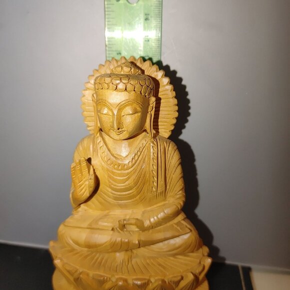 Wooden Japanese Buddha Interpreting the Dharma Handcrafted Idol Feng Shui Indian - Picture 6 of 7